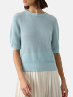 Classic Linen Ribbed T Shirt - Periwinkle 